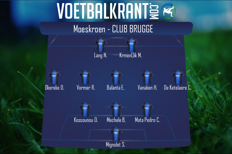 Opstelling Club Brugge | Moeskroen - Club Brugge (28/11/2020)