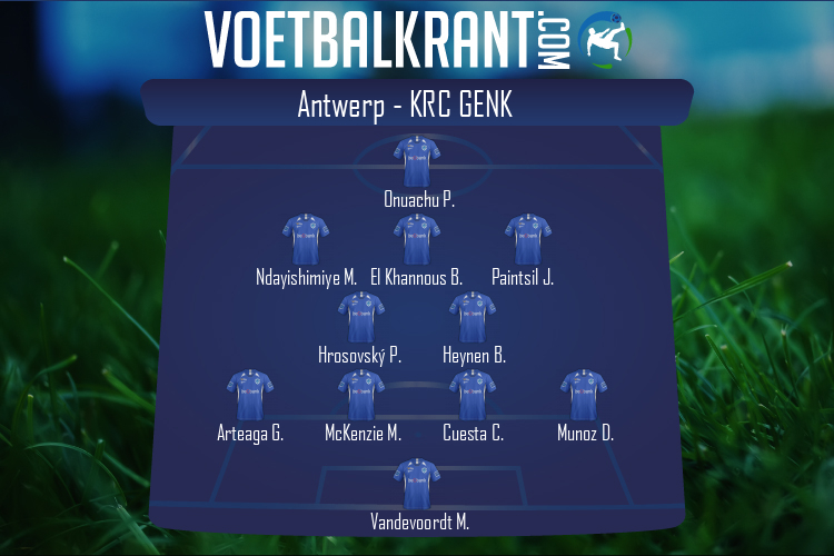Opstelling KRC Genk | Antwerp - KRC Genk (23/10/2022)