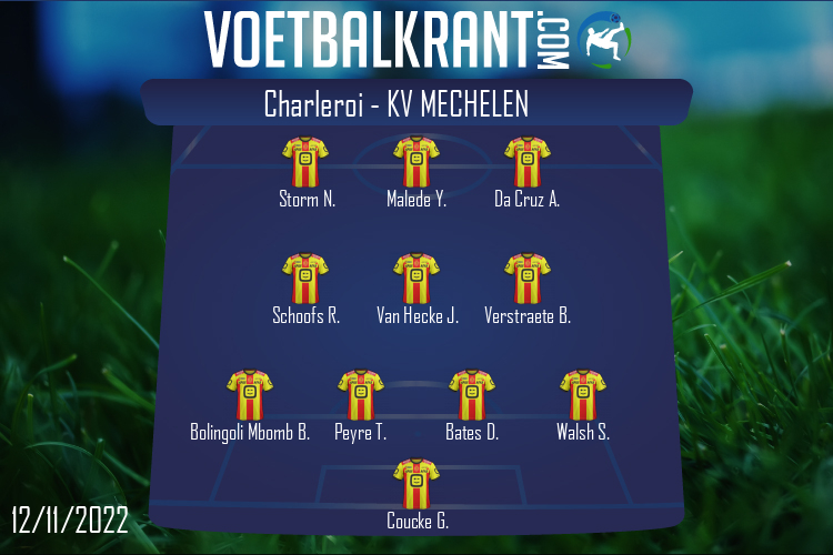 Opstelling KV Mechelen | Charleroi - KV Mechelen (12/11/2022)