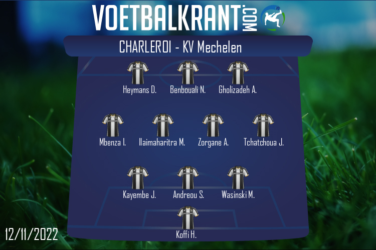 Opstelling Charleroi | Charleroi - KV Mechelen (12/11/2022)