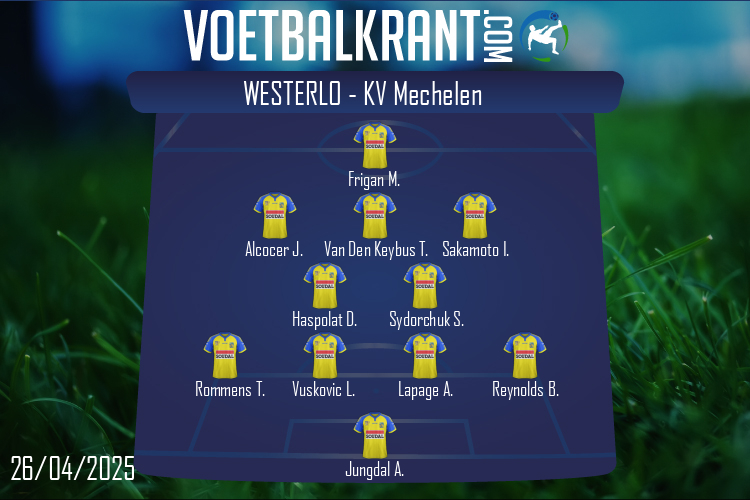 Opstelling Westerlo | Westerlo - KV Mechelen (26/04/2025)