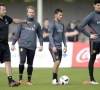 Thibaut Courtois en JF Gillet trainden met de veldspelers bij de Rode Duivels