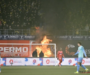 📷 🎥 Sfeeractie STVV met tifo en Bengaals vuur loopt even fout, brandweer moet brandje blussen