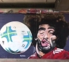 In Melbourne dook een muurschildering van het verwrongen gezicht van Fellaini op