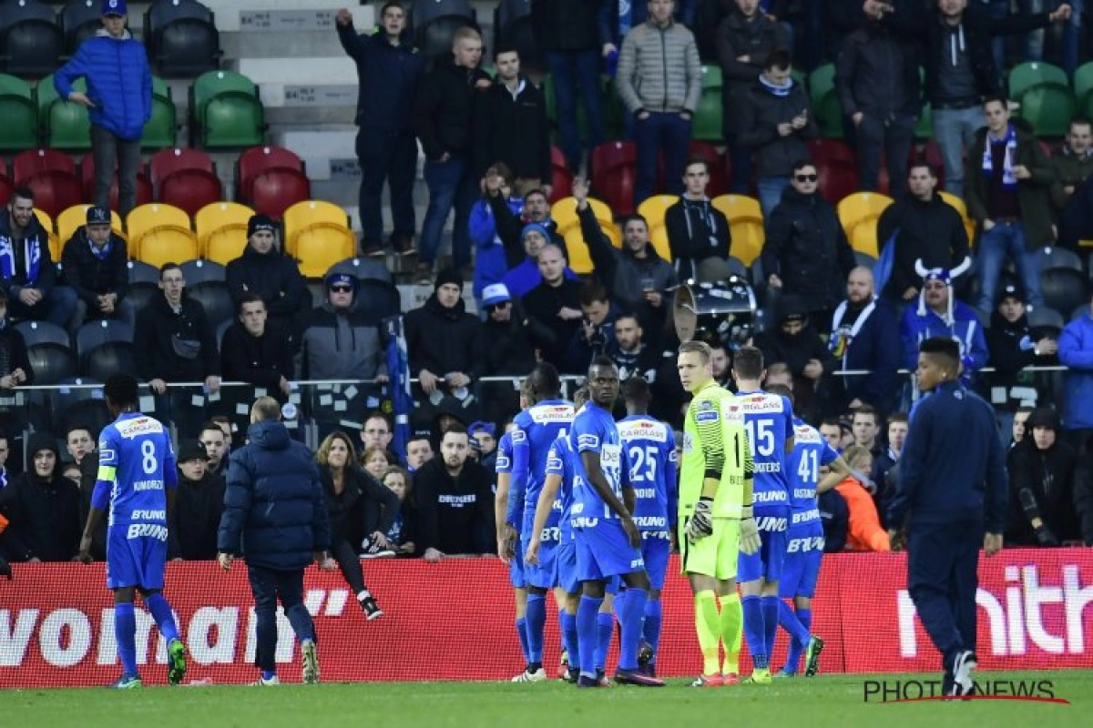 Genk-spelers durven eigen fans niet onder ogen komen na de 6-0-pandoering, maar dat werd door de furieuze aanhang niet aanvaard...