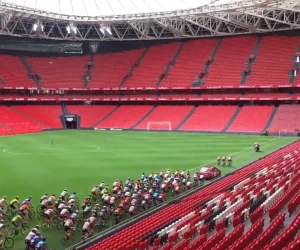 🎥 De dertiende etappe van de Vuelta vertrok op het veld van Atletic Bilbao... en dat leverde heerlijke beelden op