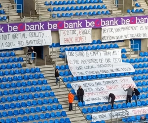 RWDM-fans boycotten match, maar... hangen wel Genk-tribune vol spandoeken met duidelijke boodschap